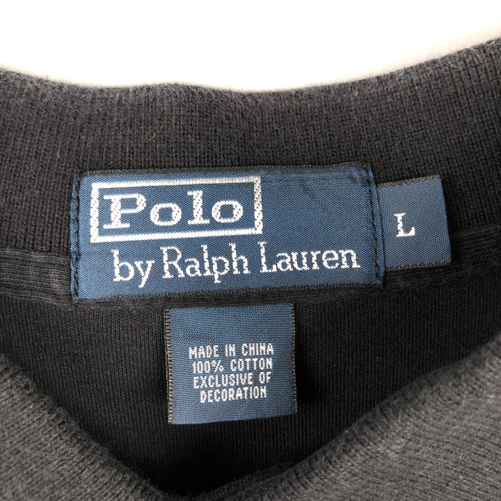Ralph Lauren POLO by Ralph Lauren short sleeve polo shirt, men's size L cotton black type Vintage Second Hand
