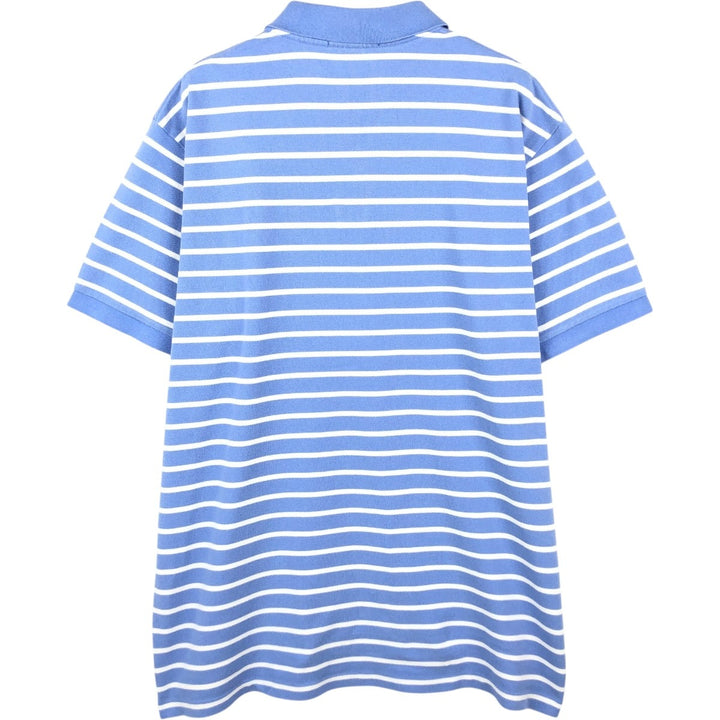 Ralph Lauren POLO by Ralph Lauren short sleeve striped polo shirt, men's XL size cotton Blue type light blue Vintage Second Hand