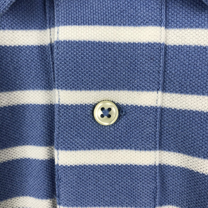 Ralph Lauren POLO by Ralph Lauren short sleeve striped polo shirt, men's XL size cotton Blue type light blue Vintage Second Hand