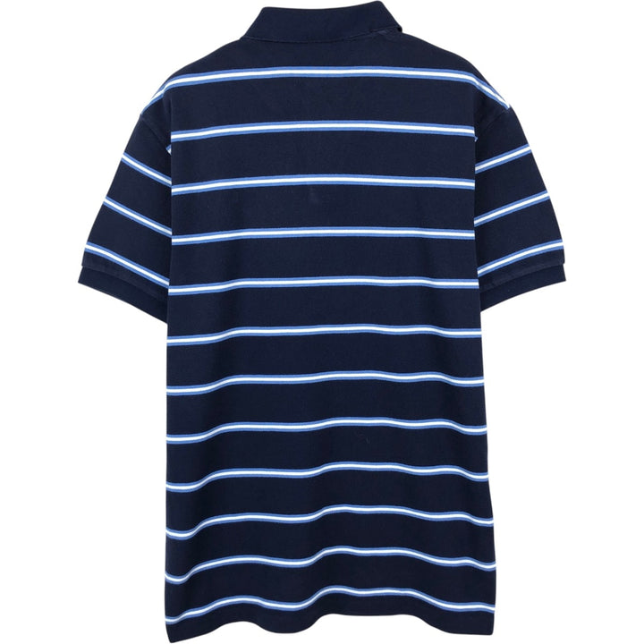 Ralph Lauren POLO by Ralph Lauren Multi-border short sleeve striped polo shirt Men's size L cotton navy blue type Vintage Second Hand