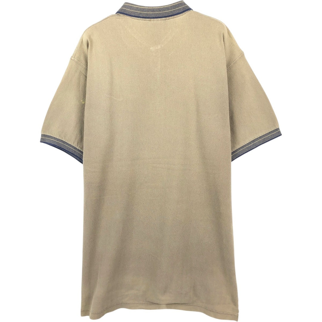 90'S Nike short sleeve polo shirt, men's XL size, vintage unclear Beige type Vintage Second Hand