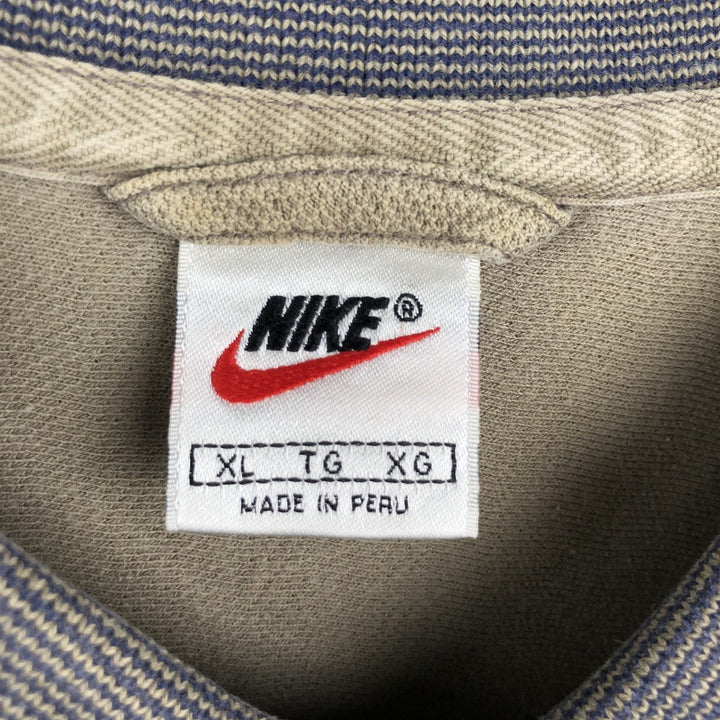 90'S Nike short sleeve polo shirt, men's XL size, vintage unclear Beige type Vintage Second Hand