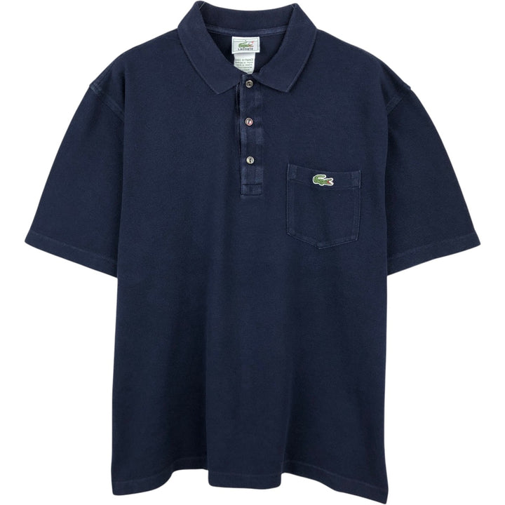 Lacoste LACOSTE French design short sleeve polo shirt men's size L cotton navy blue type Vintage Second Hand