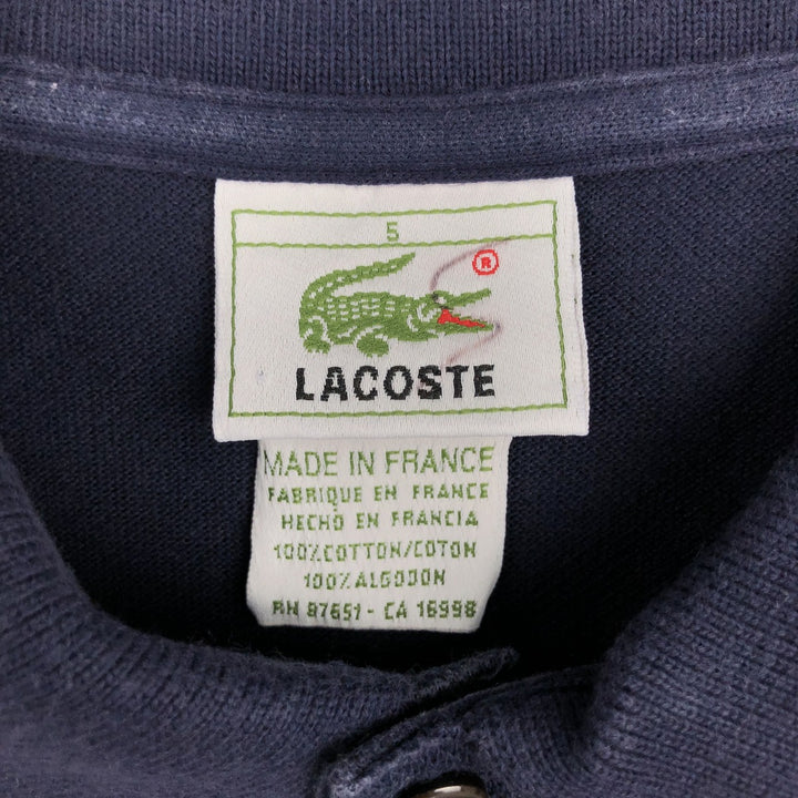 Lacoste LACOSTE French design short sleeve polo shirt men's size L cotton navy blue type Vintage Second Hand