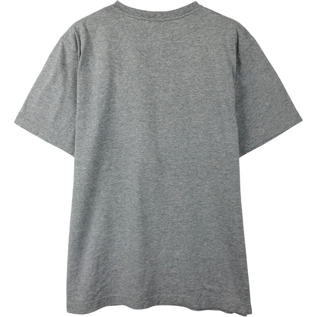 LLBean Henley Neck Short-Sleeve T-Shirt, Men's Size M (approx.) cotton gray type Vintage Second Hand
