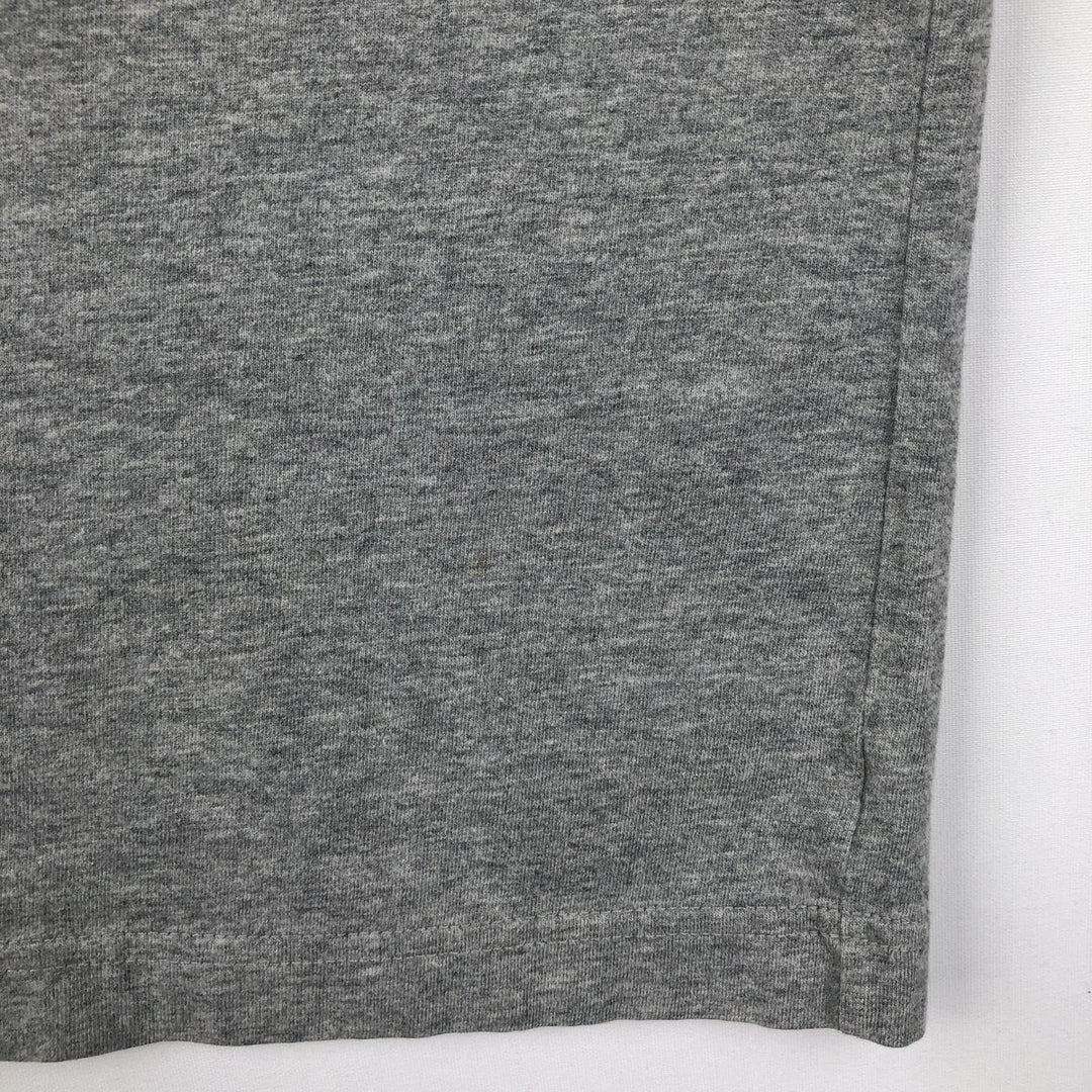 LLBean Henley Neck Short-Sleeve T-Shirt, Men's Size M (approx.) cotton gray type Vintage Second Hand