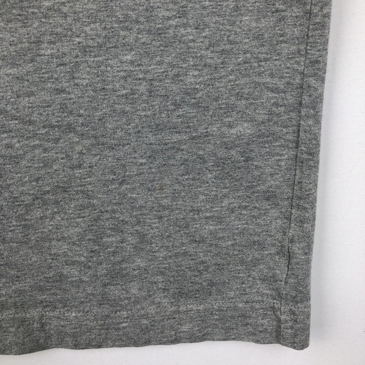 LLBean Henley Neck Short-Sleeve T-Shirt, Men's Size M (approx.) cotton gray type Vintage Second Hand