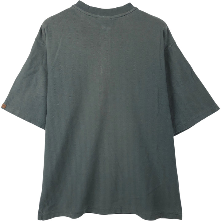 Carhartt Henley neck herringbone short-sleeved T-shirt, men's size XL. unclear Khaki type sage green Vintage Second Hand