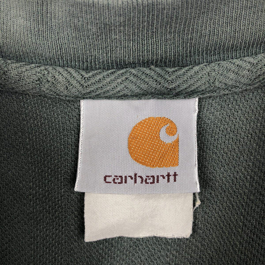 Carhartt Henley neck herringbone short-sleeved T-shirt, men's size XL. unclear Khaki type sage green Vintage Second Hand