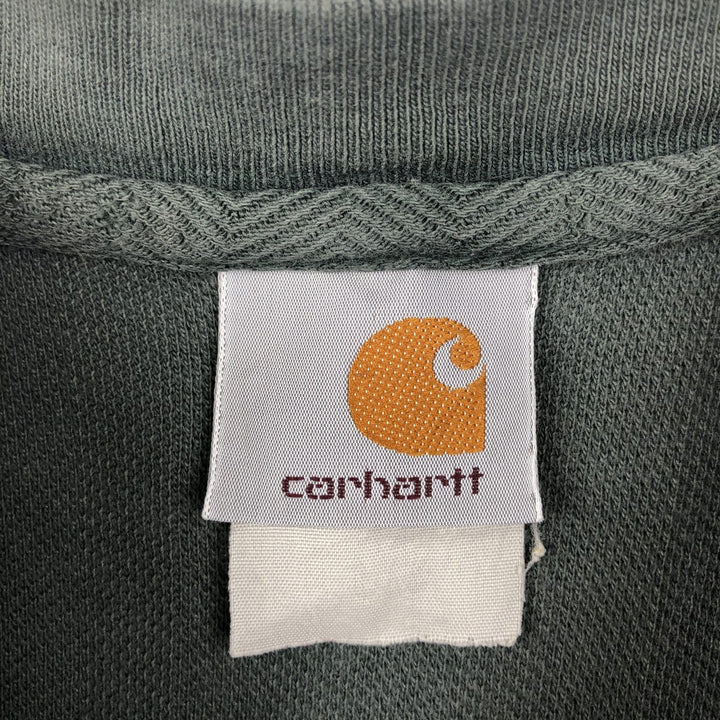 Carhartt Henley neck herringbone short-sleeved T-shirt, men's size XL. unclear Khaki type sage green Vintage Second Hand