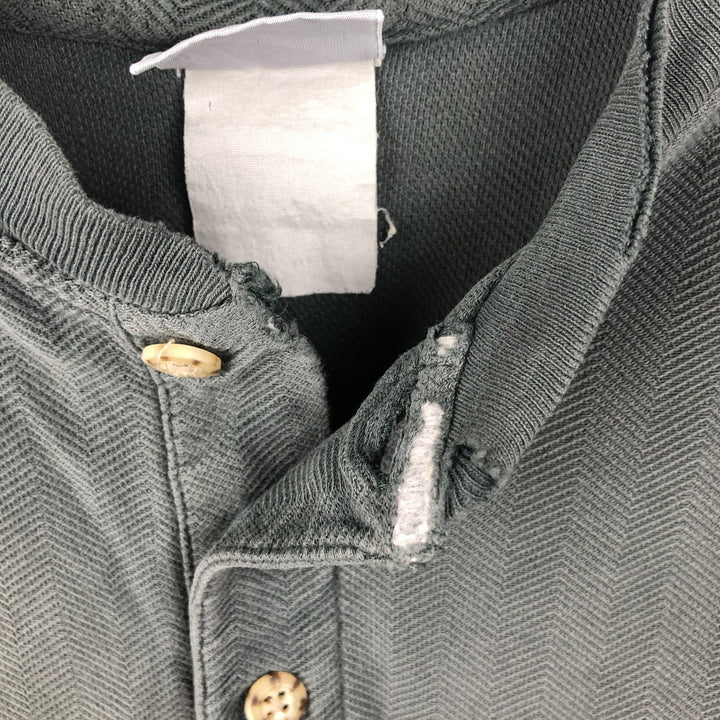 Carhartt Henley neck herringbone short-sleeved T-shirt, men's size XL. unclear Khaki type sage green Vintage Second Hand