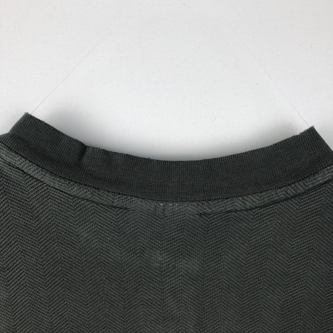 Carhartt Henley neck herringbone short-sleeved T-shirt, men's size XL. unclear Khaki type sage green Vintage Second Hand