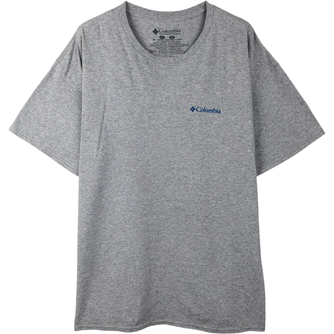 Columbia Short-Sleeve Printed T-Shirt, Men's Size XL (approx.) cotton gray type Vintage Second Hand