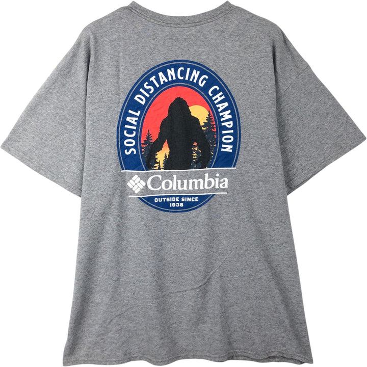 Columbia Short-Sleeve Printed T-Shirt, Men's Size XL (approx.) cotton gray type Vintage Second Hand