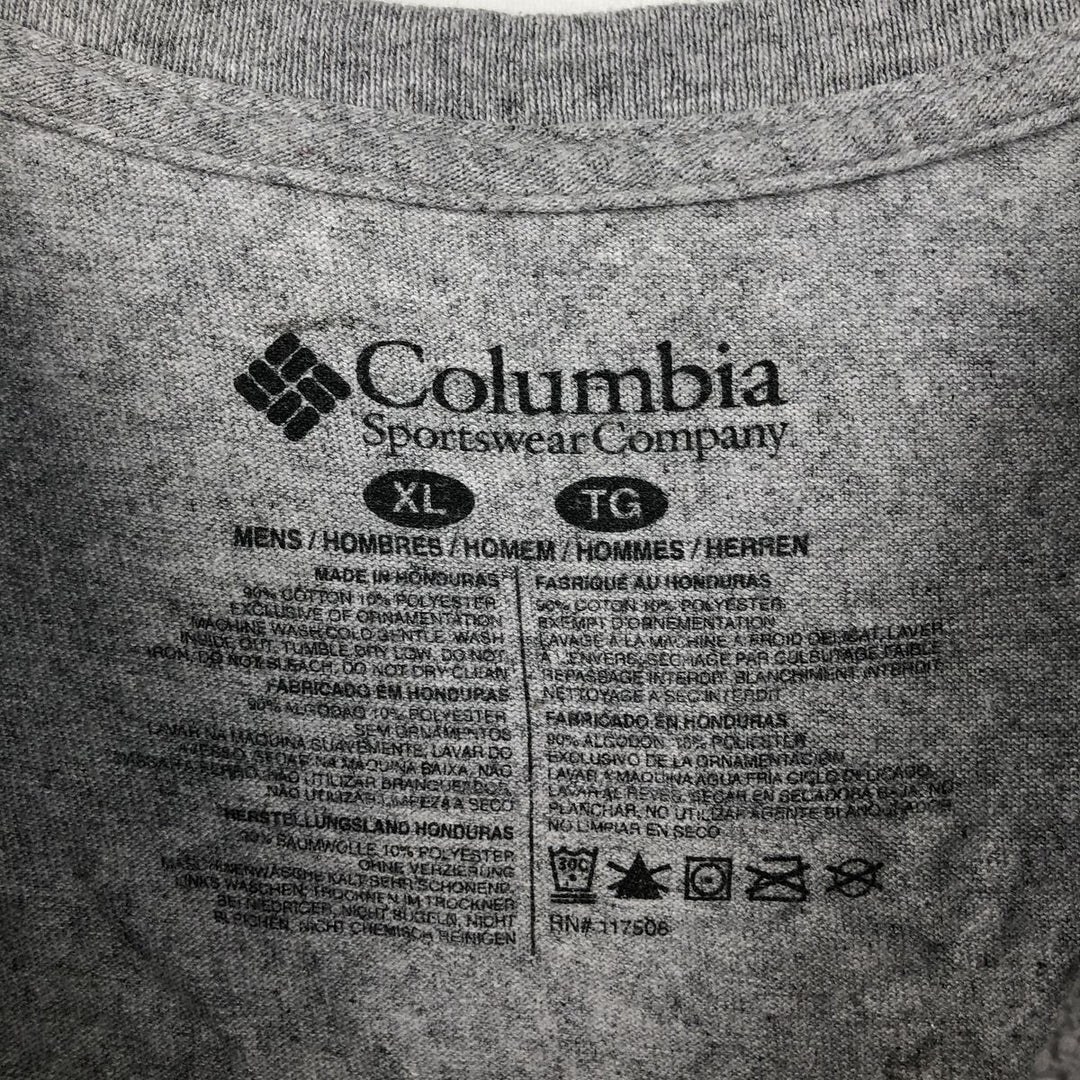 Columbia Short-Sleeve Printed T-Shirt, Men's Size XL (approx.) cotton gray type Vintage Second Hand