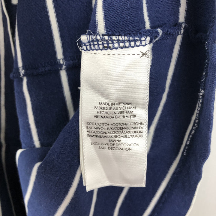 Ralph Lauren POLO RALPH LAUREN CUSTOM SLIM FIT short sleeve striped T-shirt men's size L cotton navy blue type Vintage Second Hand