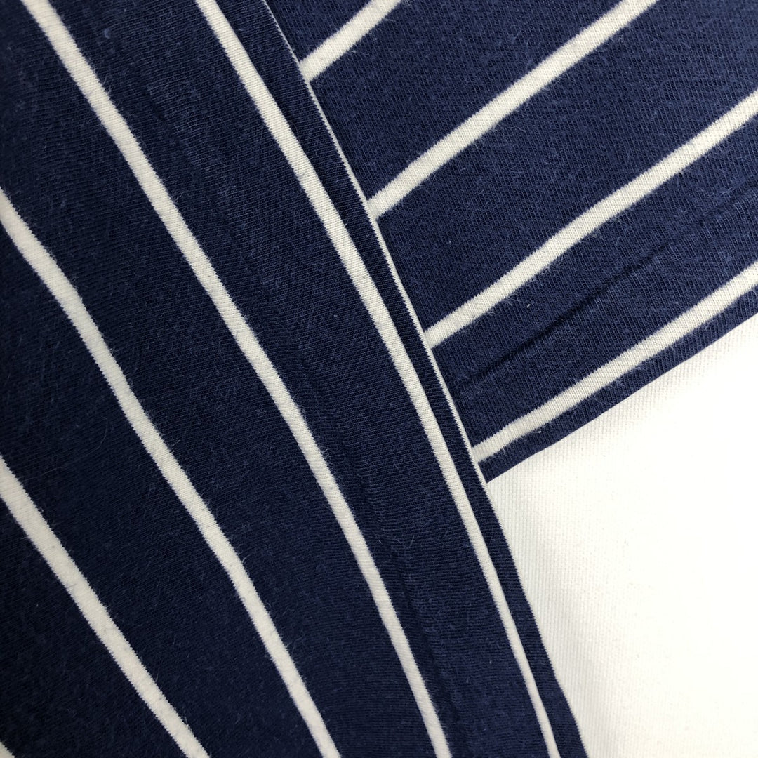 Ralph Lauren POLO RALPH LAUREN CUSTOM SLIM FIT short sleeve striped T-shirt men's size L cotton navy blue type Vintage Second Hand