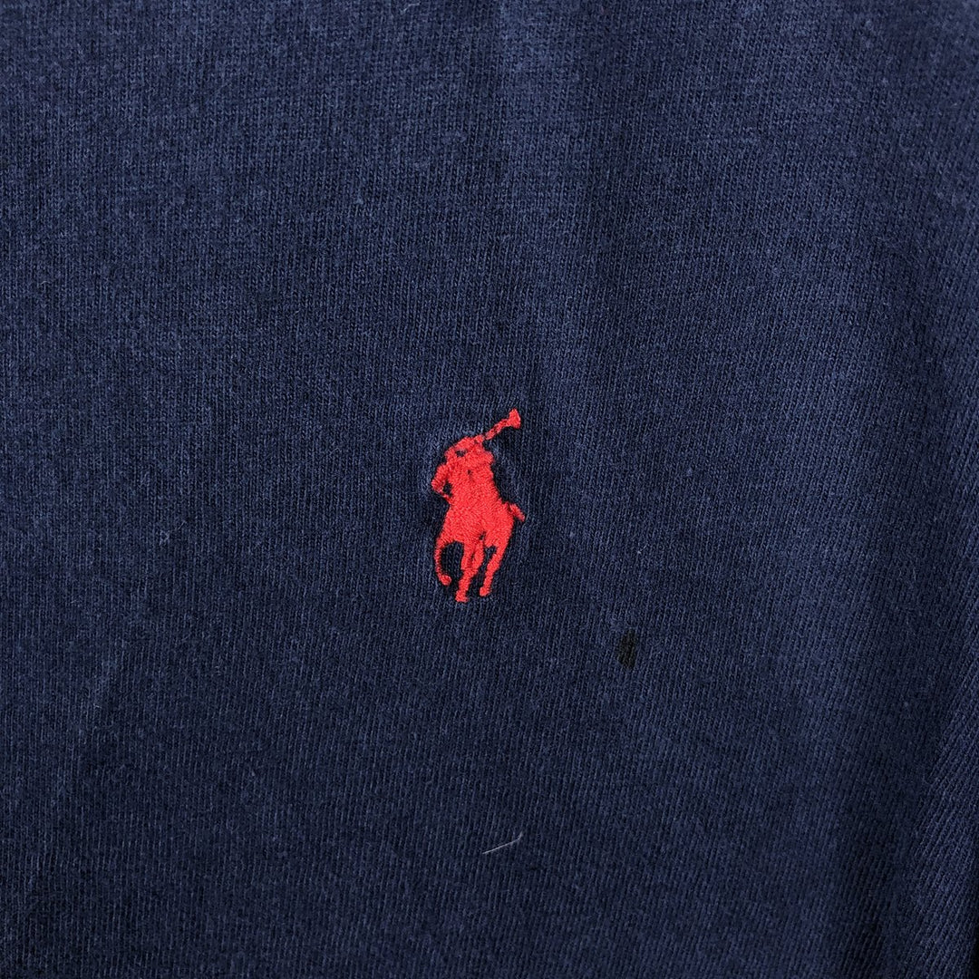 Ralph Lauren POLO by Ralph Lauren short sleeve one point logo T-shirt men's L size cotton navy blue type Vintage Second Hand