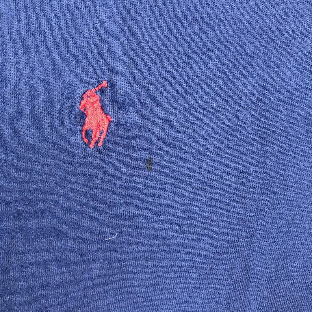 Ralph Lauren POLO by Ralph Lauren short sleeve one point logo T-shirt men's L size cotton navy blue type Vintage Second Hand