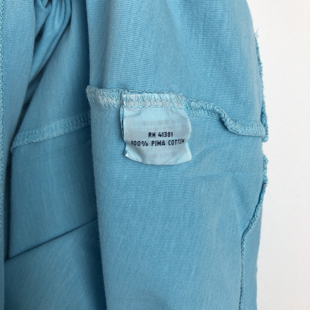 Ralph Lauren POLO RALPH LAUREN Henley neck short-sleeved T-shirt with a single logo, men's size L (approx.) Pima Cotton Blue type light blue Vintage Second Hand