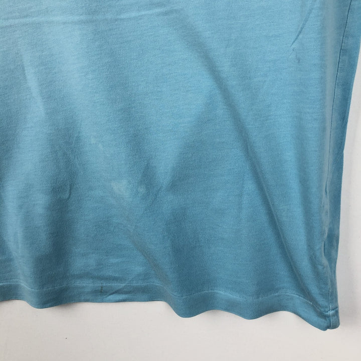 Ralph Lauren POLO RALPH LAUREN Henley neck short-sleeved T-shirt with a single logo, men's size L (approx.) Pima Cotton Blue type light blue Vintage Second Hand