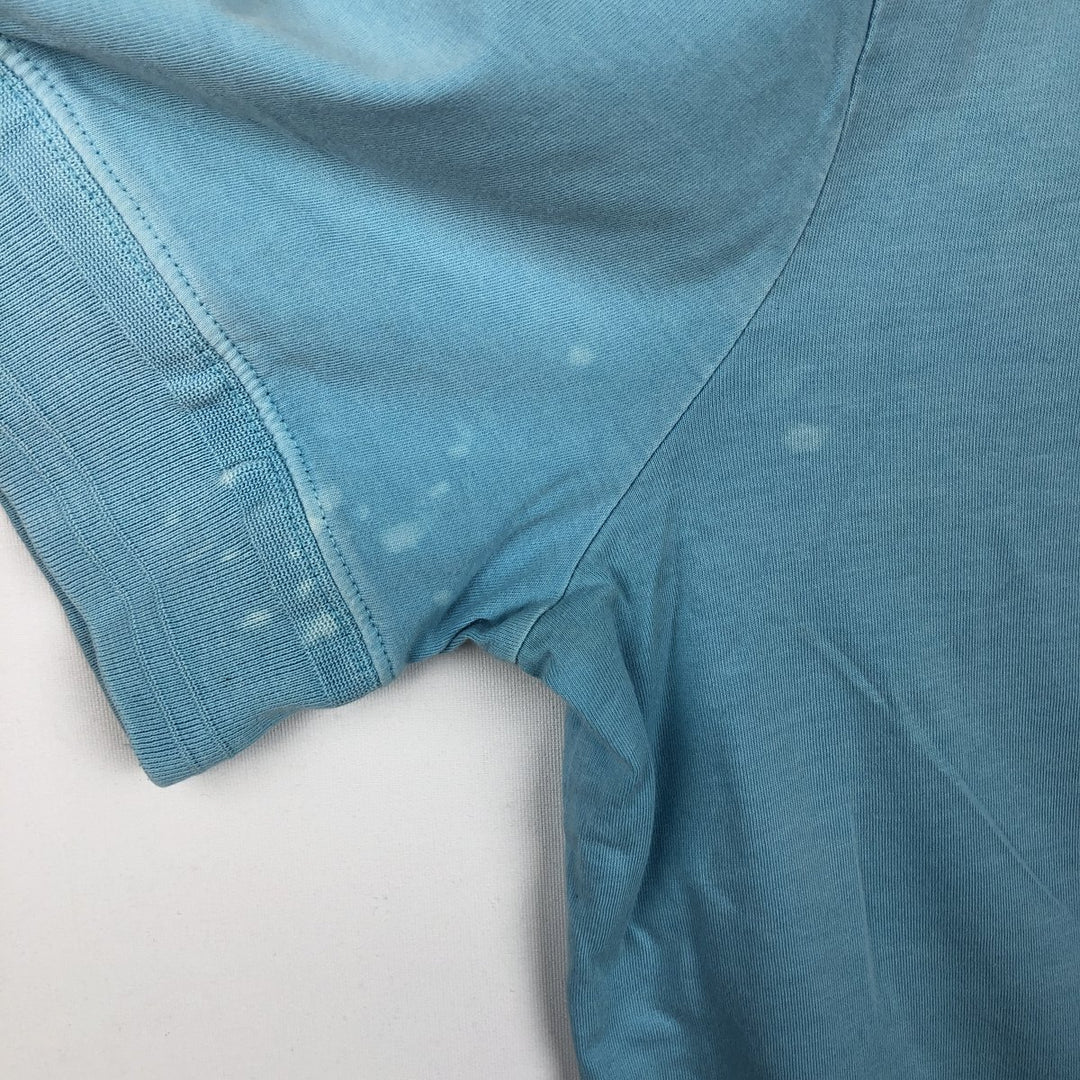 Ralph Lauren POLO RALPH LAUREN Henley neck short-sleeved T-shirt with a single logo, men's size L (approx.) Pima Cotton Blue type light blue Vintage Second Hand
