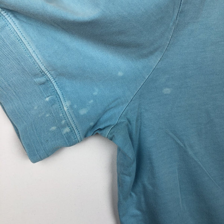 Ralph Lauren POLO RALPH LAUREN Henley neck short-sleeved T-shirt with a single logo, men's size L (approx.) Pima Cotton Blue type light blue Vintage Second Hand