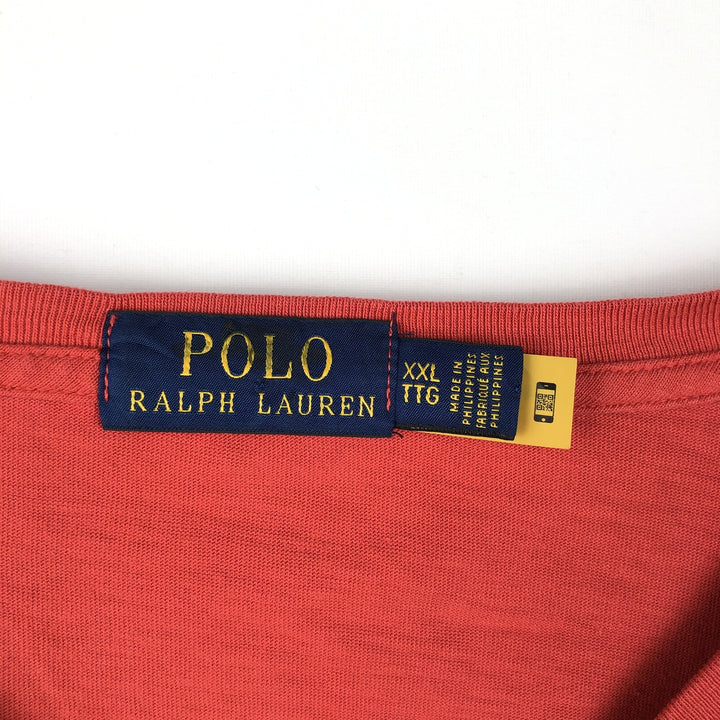 Ralph Lauren POLO RALPH LAUREN Short-Sleeve Logo T-Shirt, Men's Size XXL (approx.) cotton red type Vintage Second Hand