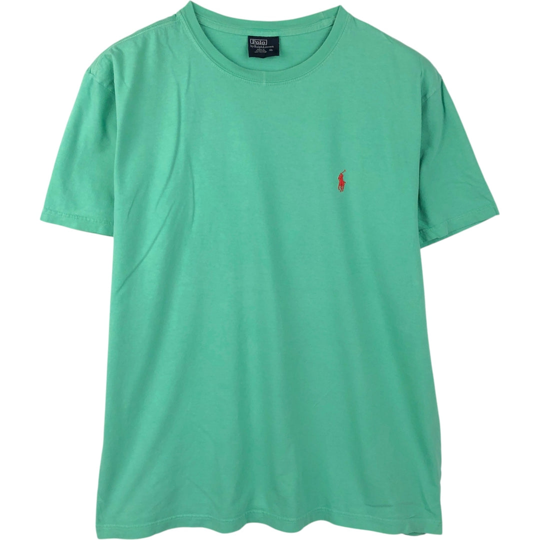 Ralph Lauren POLO by Ralph Lauren short sleeve one point logo T-shirt men's M size cotton Mint green Vintage Second Hand