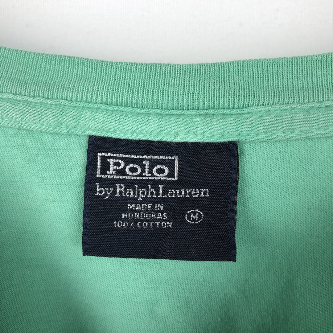 Ralph Lauren POLO by Ralph Lauren short sleeve one point logo T-shirt men's M size cotton Mint green Vintage Second Hand