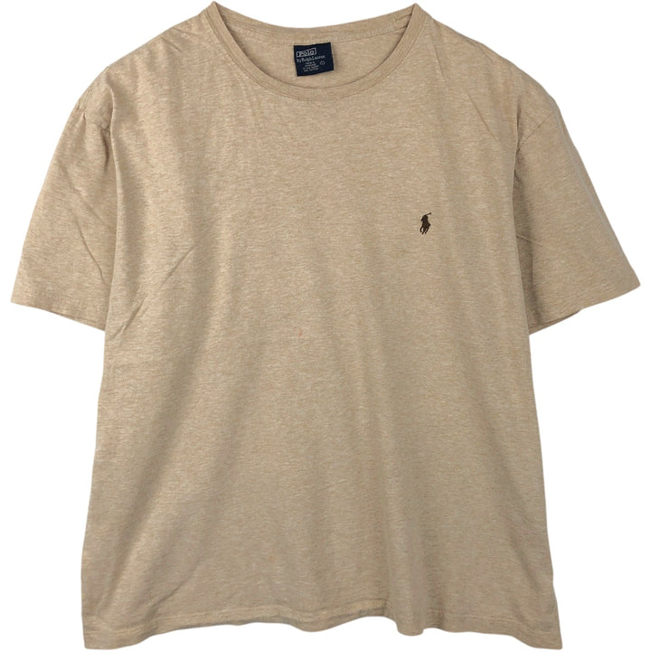 Ralph Lauren POLO by Ralph Lauren short sleeve one point logo T-shirt men's L size cotton Beige type Vintage Second Hand
