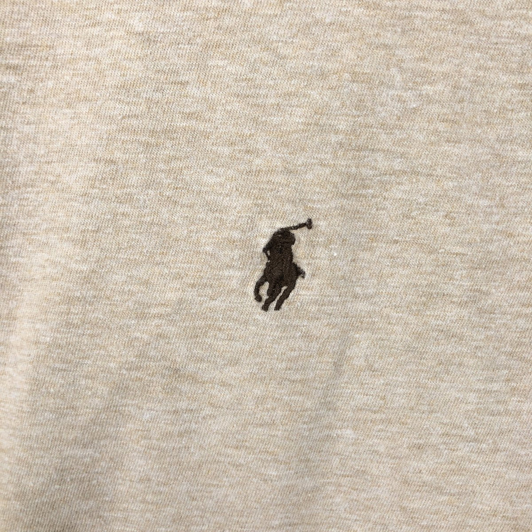 Ralph Lauren POLO by Ralph Lauren short sleeve one point logo T-shirt men's L size cotton Beige type Vintage Second Hand