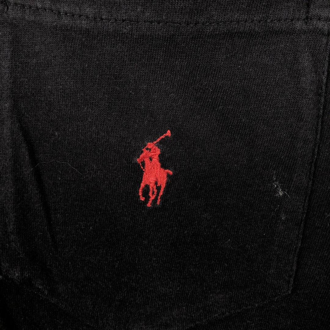 Ralph Lauren POLO by Ralph Lauren Short-Sleeve T-Shirt with One-Point Logo Pocket, Men's Size XL (approx.) cotton black type Vintage Second Hand