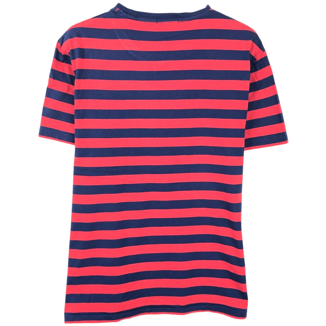 Ralph Lauren POLO RALPH LAUREN CUSTOM SLIM FIT short sleeve striped T-shirt men's size M unclear red type Vintage Second Hand
