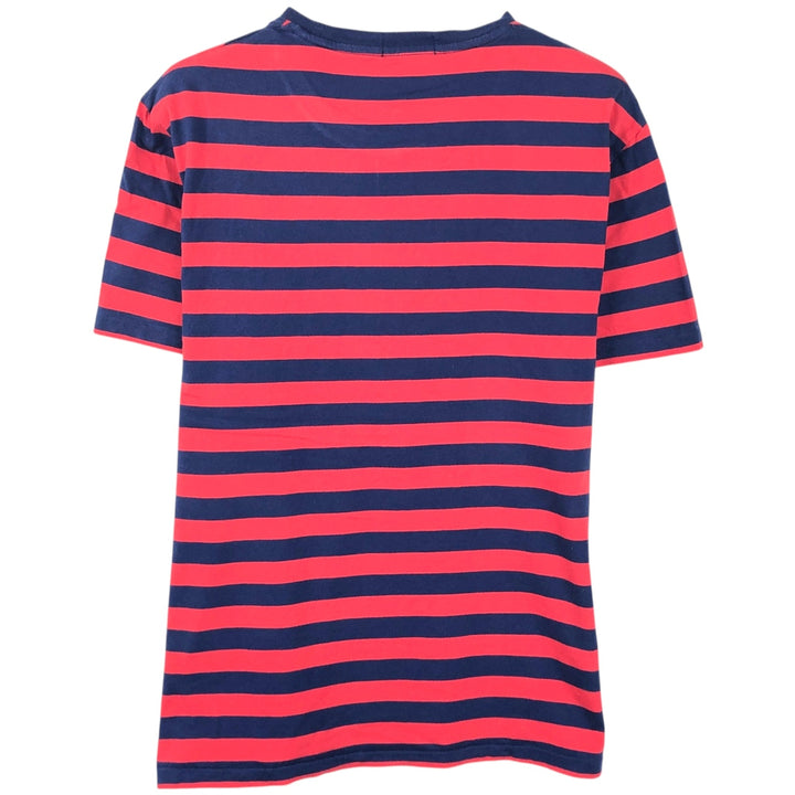 Ralph Lauren POLO RALPH LAUREN CUSTOM SLIM FIT short sleeve striped T-shirt men's size M unclear red type Vintage Second Hand