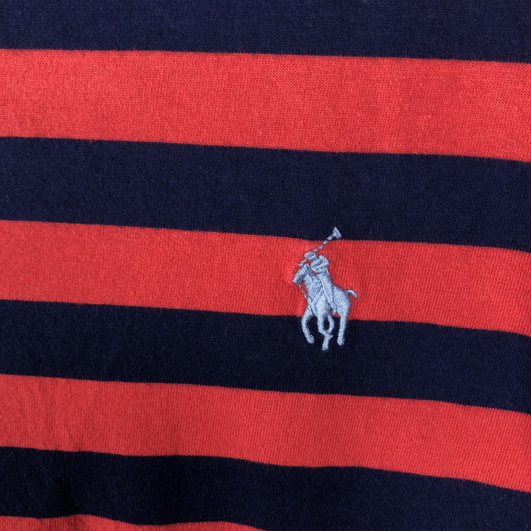 Ralph Lauren POLO RALPH LAUREN CUSTOM SLIM FIT short sleeve striped T-shirt men's size M unclear red type Vintage Second Hand