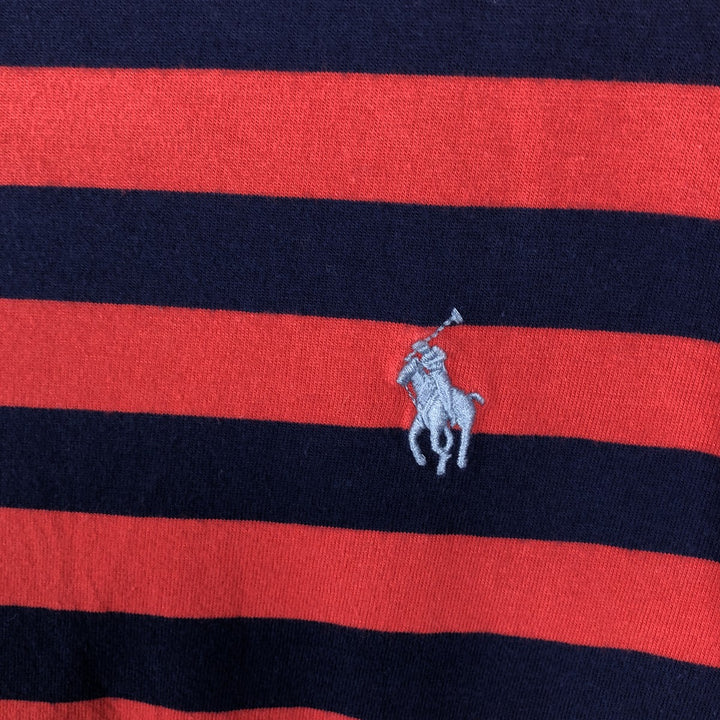 Ralph Lauren POLO RALPH LAUREN CUSTOM SLIM FIT short sleeve striped T-shirt men's size M unclear red type Vintage Second Hand
