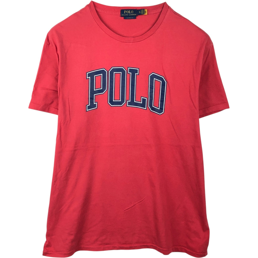 Ralph Lauren POLO RALPH LAUREN CLASSIC FIT short-sleeved logo T-shirt, men's size XL cotton red type Vintage Second Hand