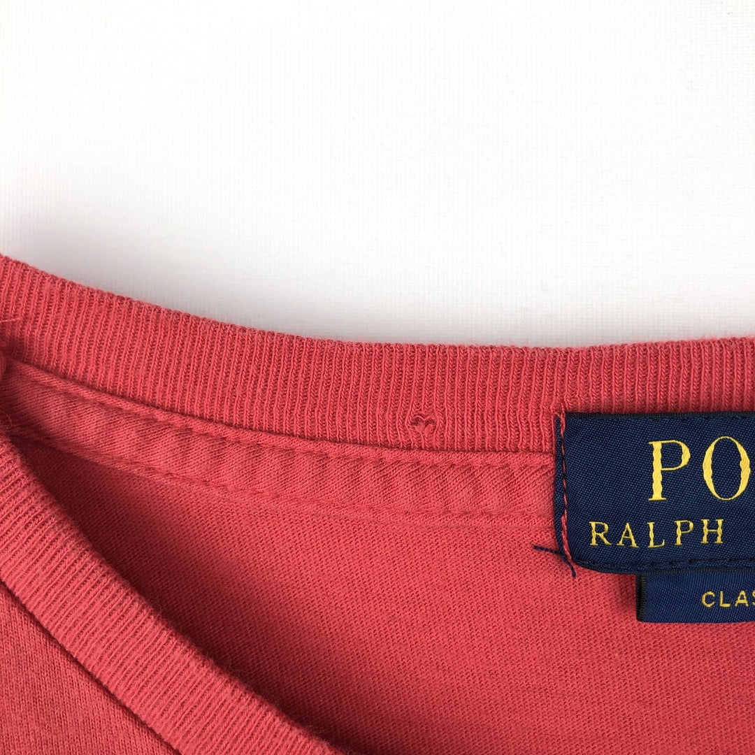 Ralph Lauren POLO RALPH LAUREN CLASSIC FIT short-sleeved logo T-shirt, men's size XL cotton red type Vintage Second Hand