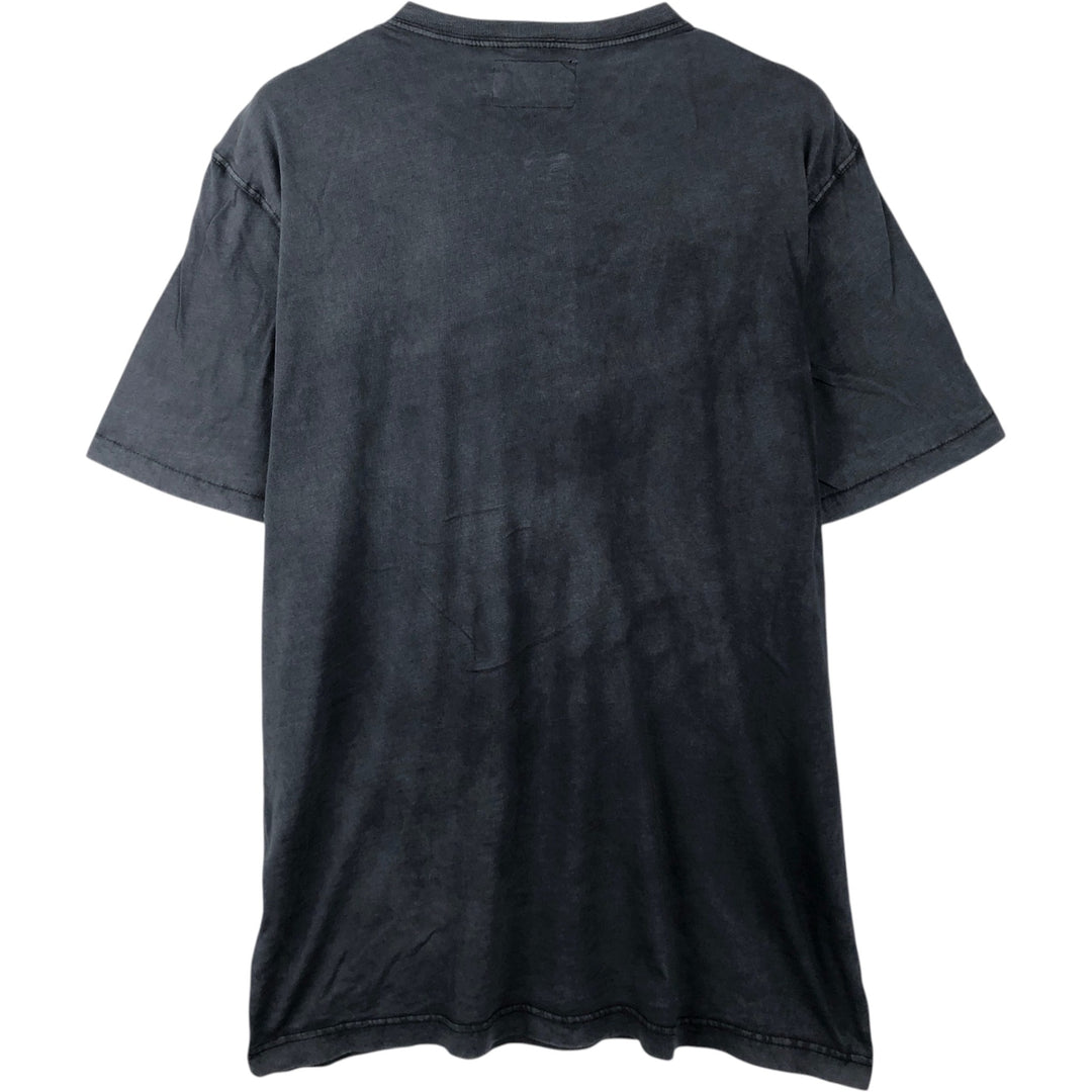 Ralph Lauren POLO RALPH LAUREN DENIM & SUPPLY Henley Neck Short Sleeve T-Shirt with One-Point Logo, Men's Size L (approx.) cotton Charcoal Vintage Second Hand
