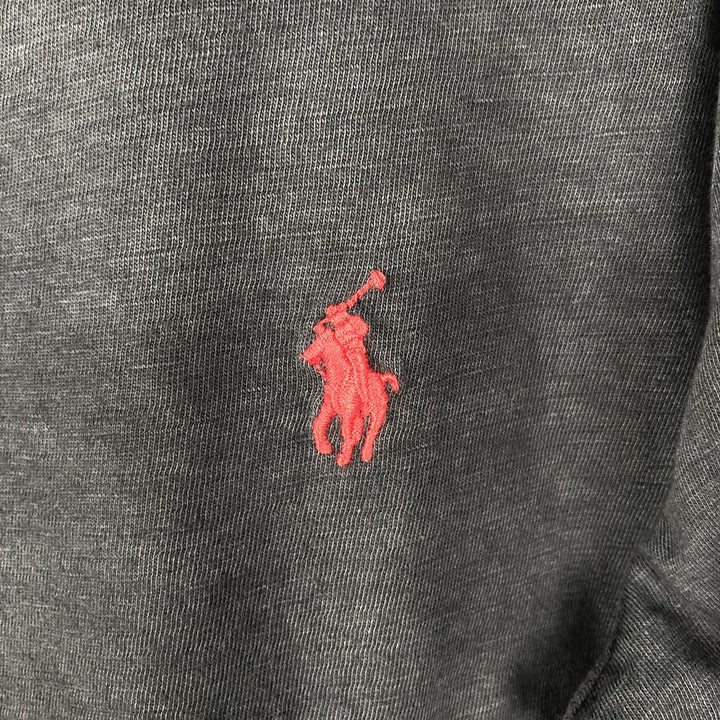 Ralph Lauren POLO RALPH LAUREN DENIM & SUPPLY Henley Neck Short Sleeve T-Shirt with One-Point Logo, Men's Size L (approx.) cotton Charcoal Vintage Second Hand