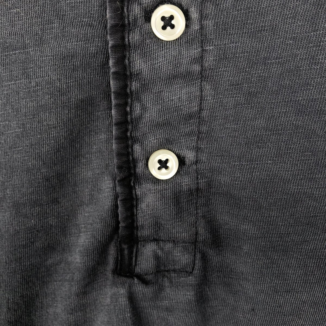Ralph Lauren POLO RALPH LAUREN DENIM & SUPPLY Henley Neck Short Sleeve T-Shirt with One-Point Logo, Men's Size L (approx.) cotton Charcoal Vintage Second Hand