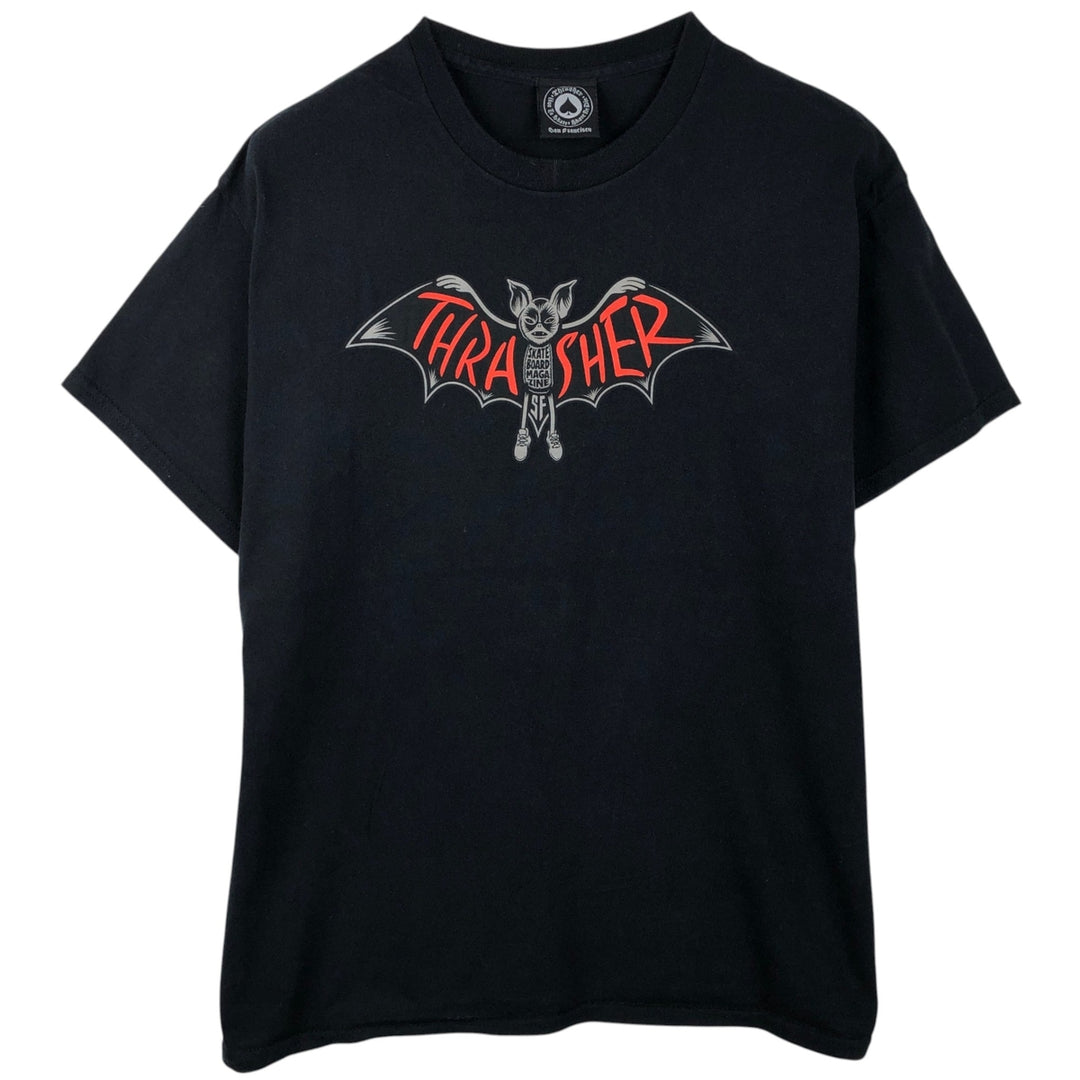 Thrasher THRASHER Short-Sleeve Printed T-Shirt, Men's Size XL (approx.) cotton black type Vintage Second Hand