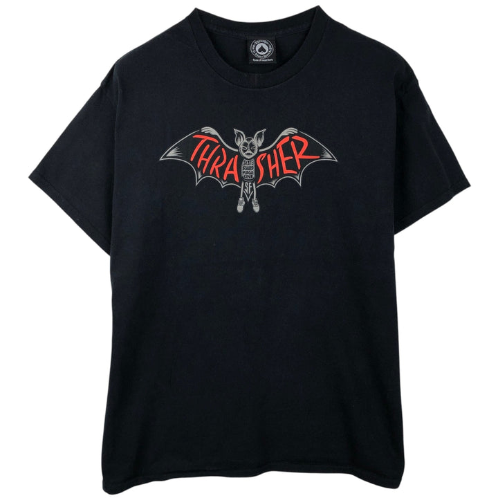 Thrasher THRASHER Short-Sleeve Printed T-Shirt, Men's Size XL (approx.) cotton black type Vintage Second Hand
