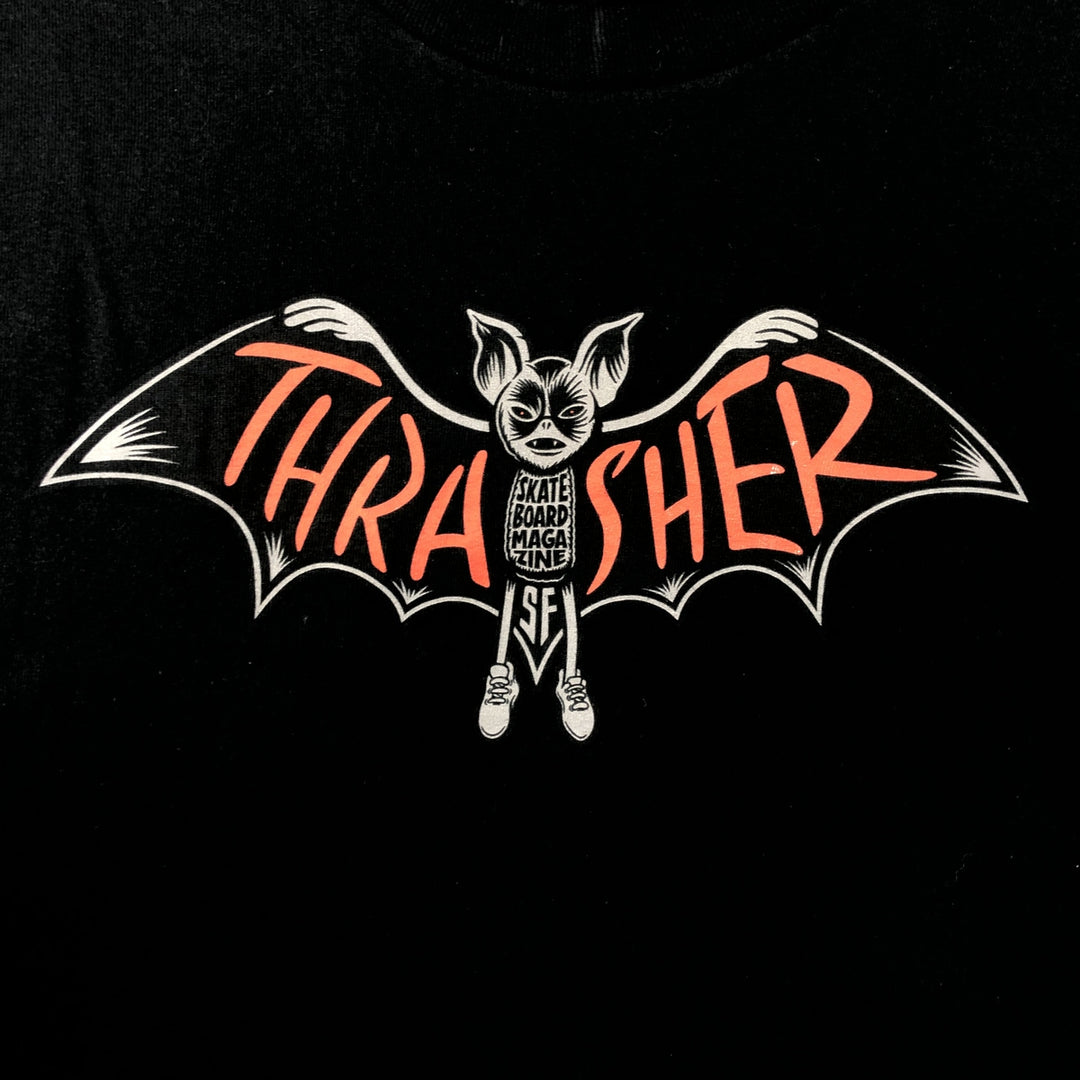 Thrasher THRASHER Short-Sleeve Printed T-Shirt, Men's Size XL (approx.) cotton black type Vintage Second Hand