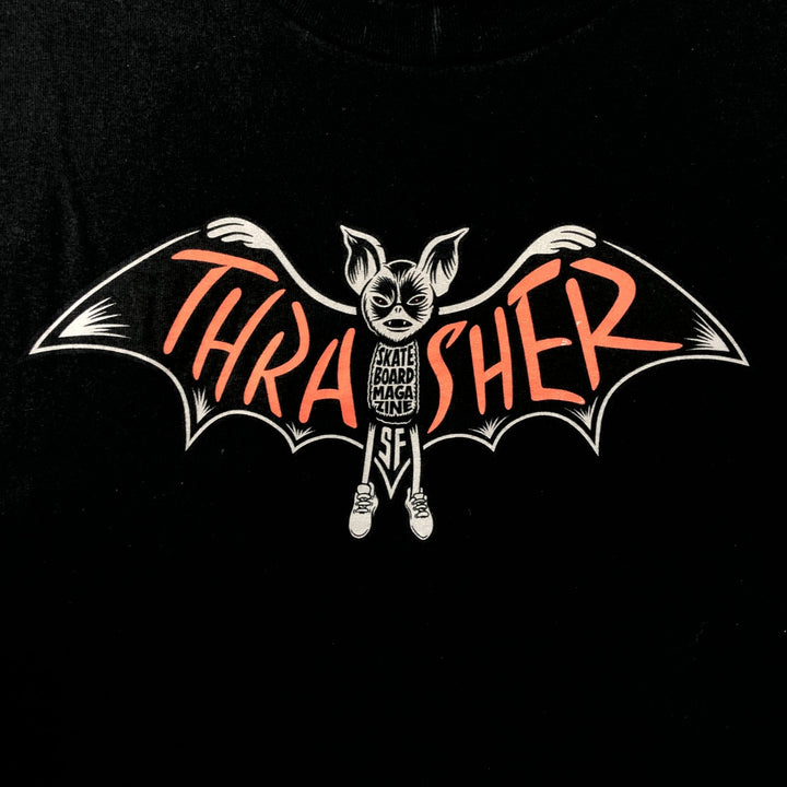 Thrasher THRASHER Short-Sleeve Printed T-Shirt, Men's Size XL (approx.) cotton black type Vintage Second Hand