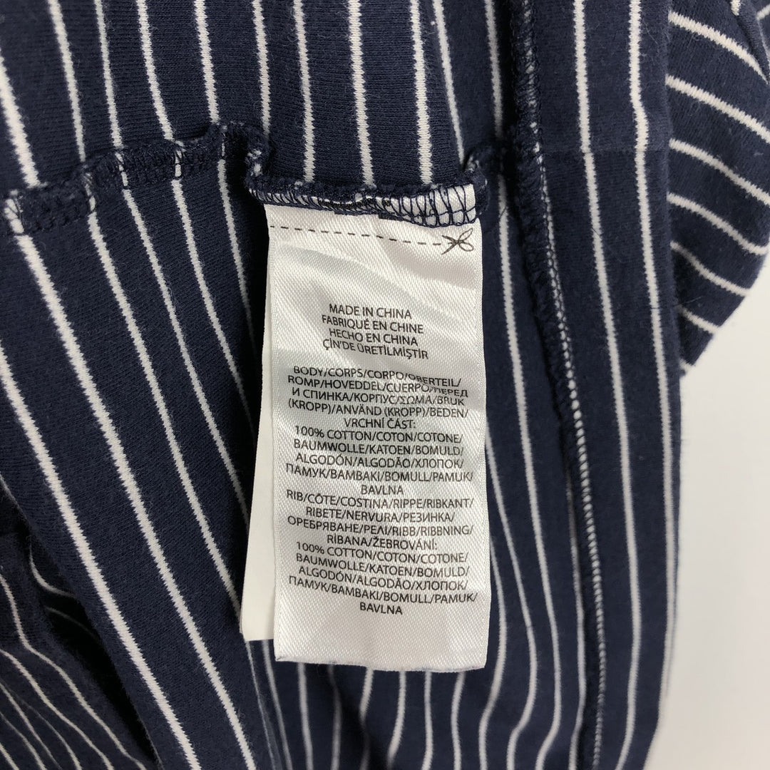Ralph Lauren POLO RALPH LAUREN CUSTOM SLIM FIT short sleeve striped T-shirt men's XL equivalent cotton navy blue type Vintage Second Hand