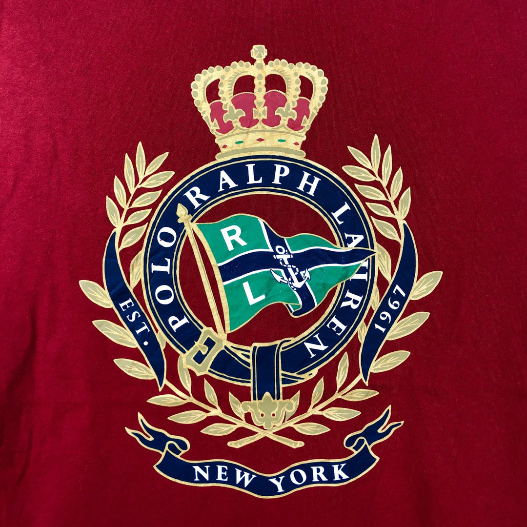 Ralph Lauren POLO RALPH LAUREN Short-Sleeve Logo T-Shirt, Men's Size XL (approx.) cotton red type Vintage Second Hand