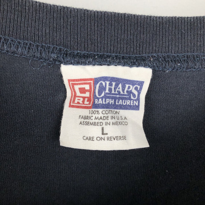 Ralph Lauren CHAPS sleeveless shirt, made in the USA, men's size L (approx.) cotton black type Vintage Second Hand