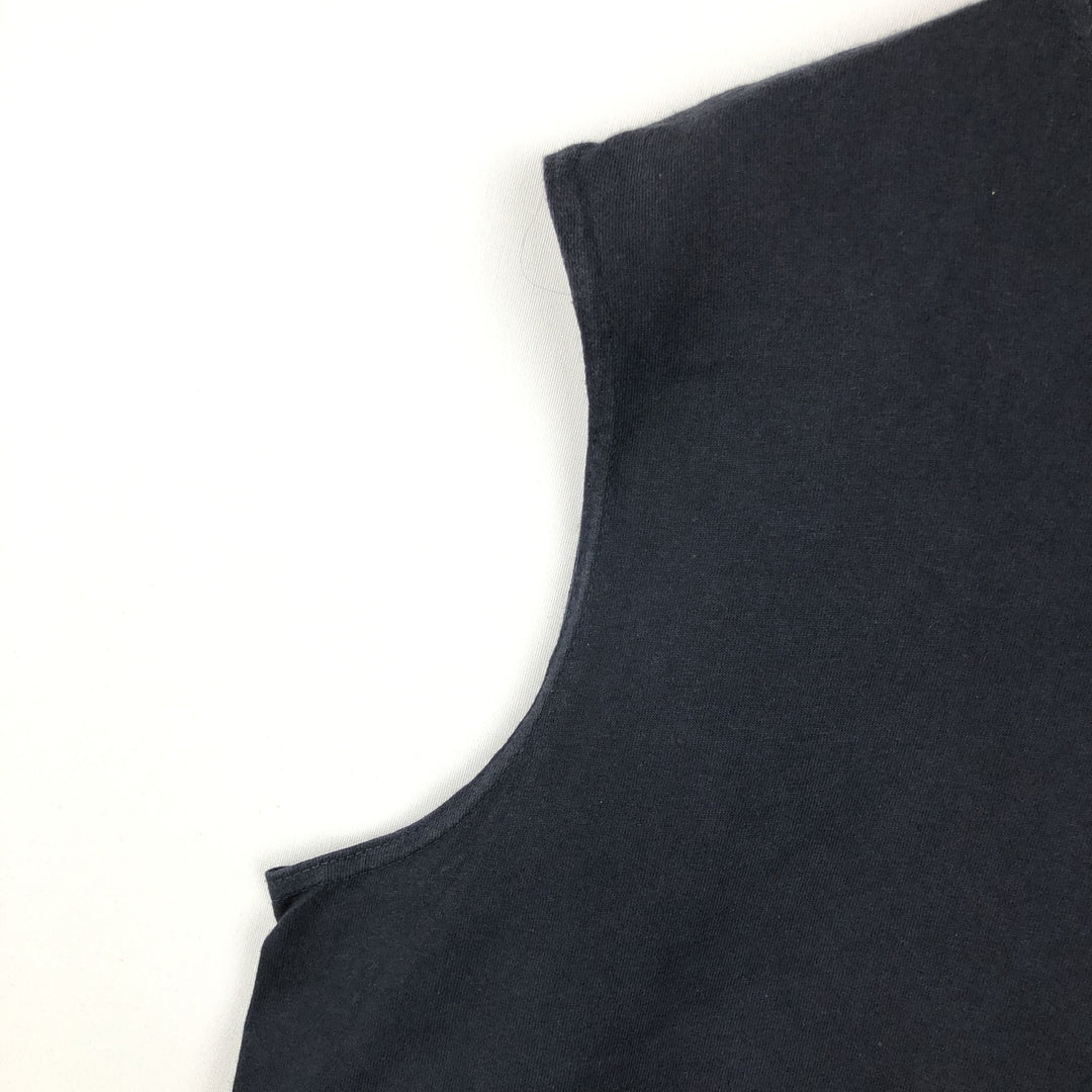 Ralph Lauren CHAPS sleeveless shirt, made in the USA, men's size L (approx.) cotton black type Vintage Second Hand
